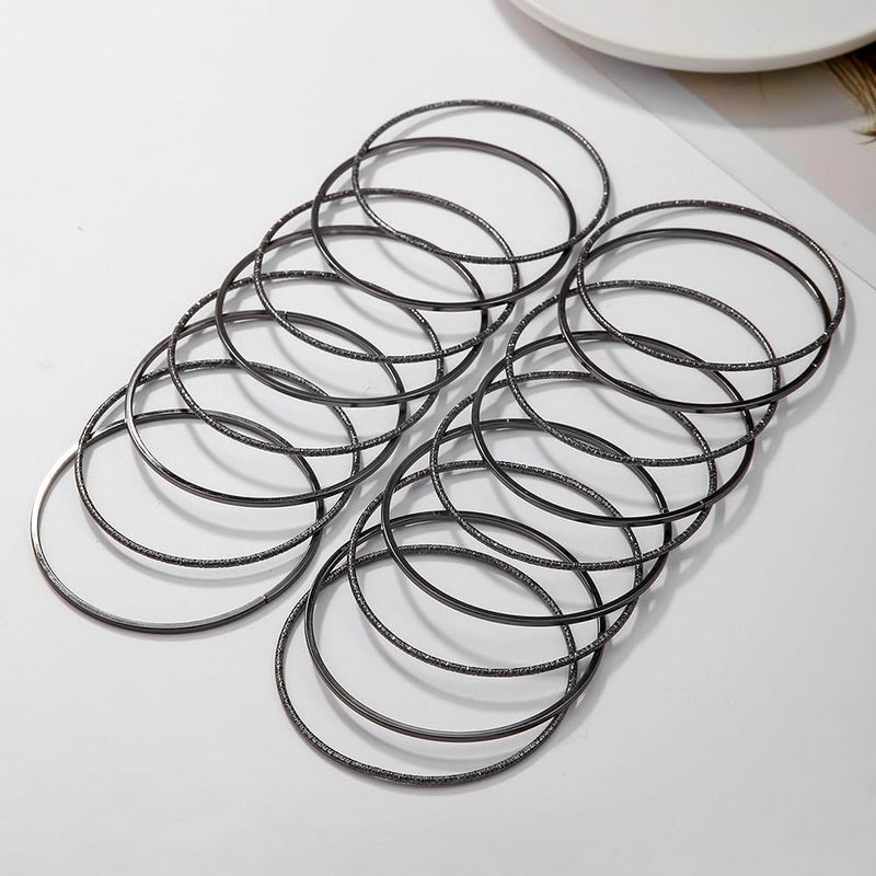 RINTOLER Store 16Pcs Gold Bangle Bracelets for Women - Multi Layer Stackable Textured Bracelets Boho Jewelrys Set. - Image 4